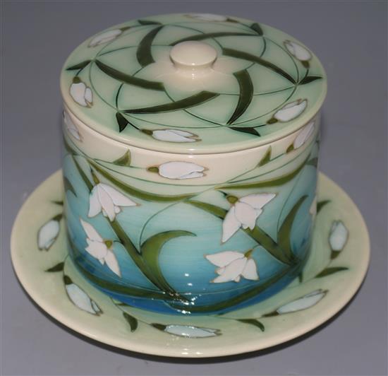 Sally Tuffin for Dennis Chinaworks. A lily design no.83 biscuit barrel and a similar dish no.8